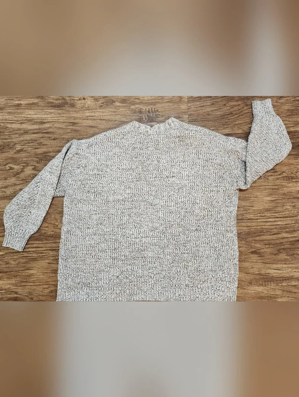 Soft Chunky Marled Oatmeal Brown Open Front Cardigan